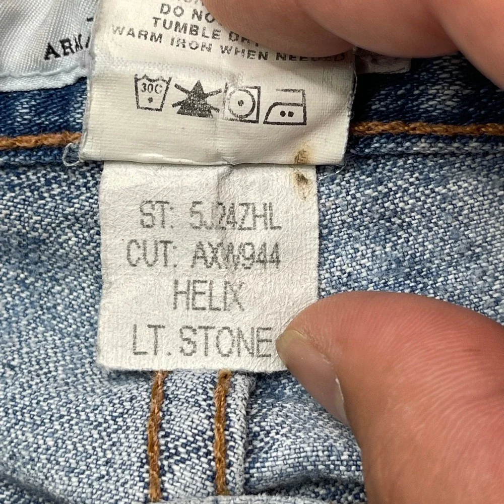 Vintage USA Y2K Armani Exchange Helix Flare Jeans Stone Wash Low Rise 4S W28xL28
